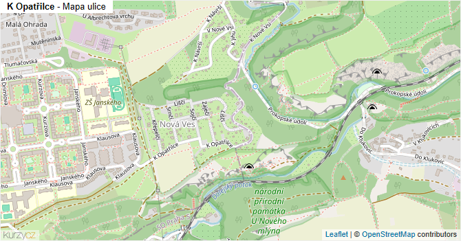 K Opatřilce - mapa ulice
