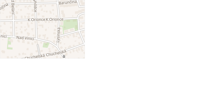 K Orionce v obci Praha - mapa ulice