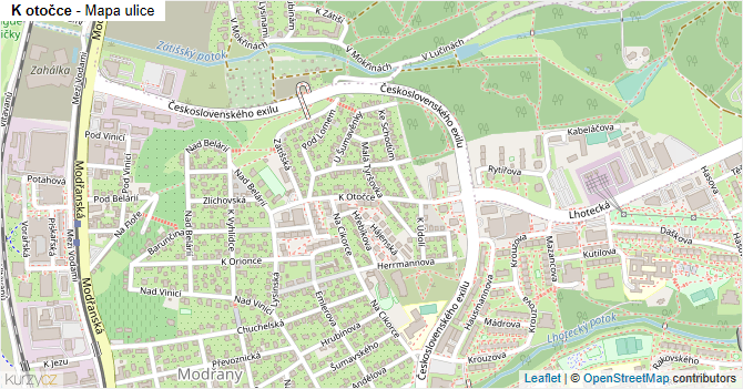 K otočce - mapa ulice