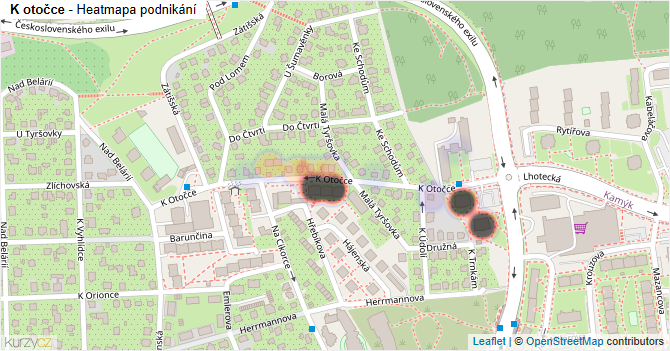 K otočce - mapa podnikání