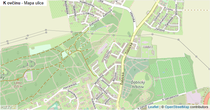 K ovčínu - mapa ulice