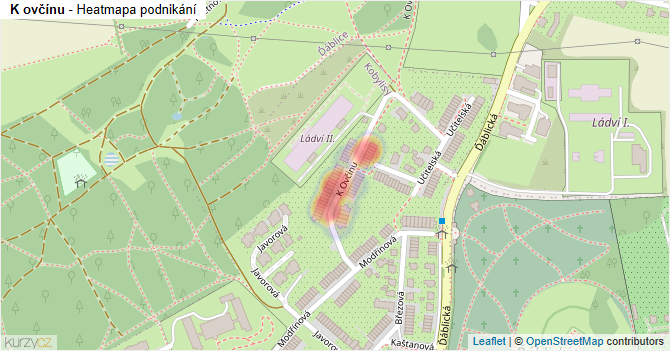 K ovčínu - mapa podnikání