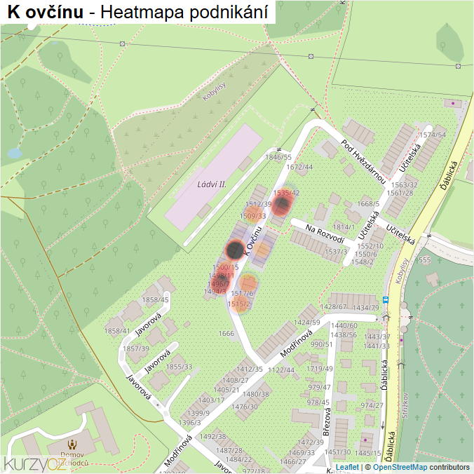 Mapa K ovčínu - Firmy v ulici.