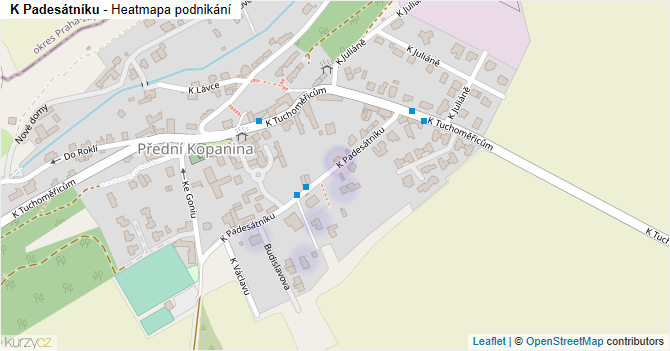 K Padesátníku - mapa podnikání