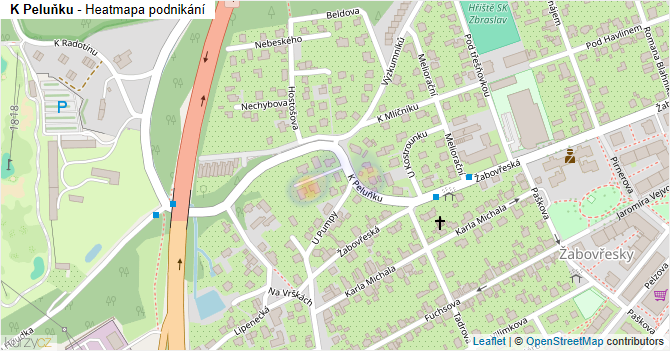 K Peluňku - mapa podnikání