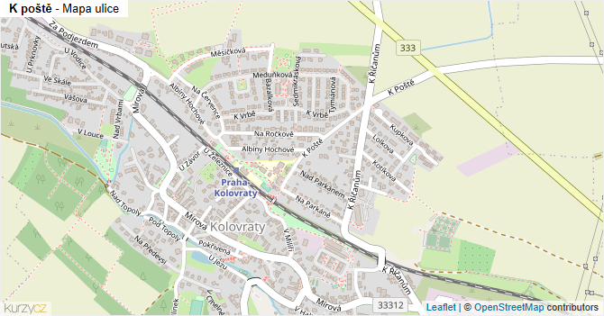 K poště - mapa ulice