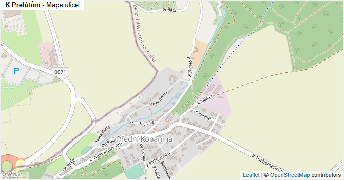K Prelátům - mapa ulice