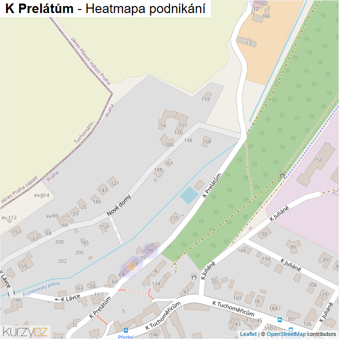 Mapa K Prelátům - Firmy v ulici.