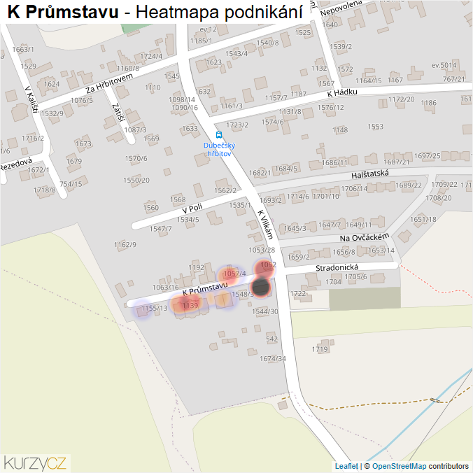 Mapa K Průmstavu - Firmy v ulici.