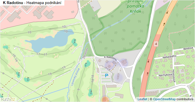 K Radotínu - mapa podnikání