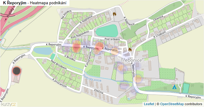K Řeporyjím - mapa podnikání