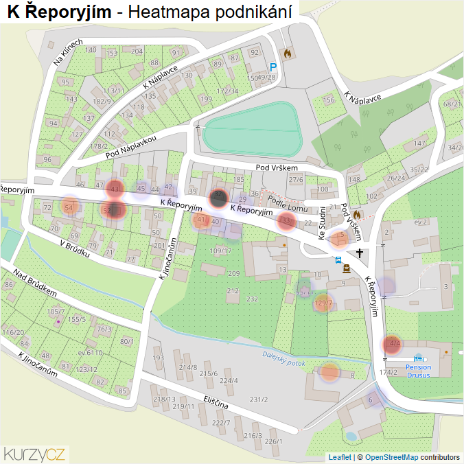 Mapa K Řeporyjím - Firmy v ulici.