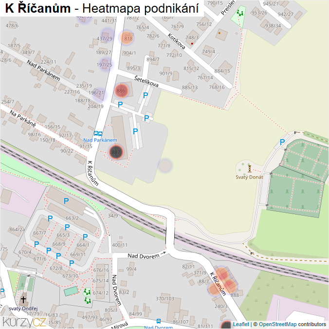 Mapa K Říčanům - Firmy v ulici.