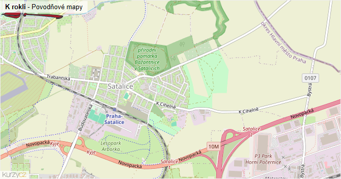 K rokli - záplavové mapy stoleté vody