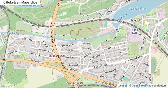 K Rokytce - mapa ulice