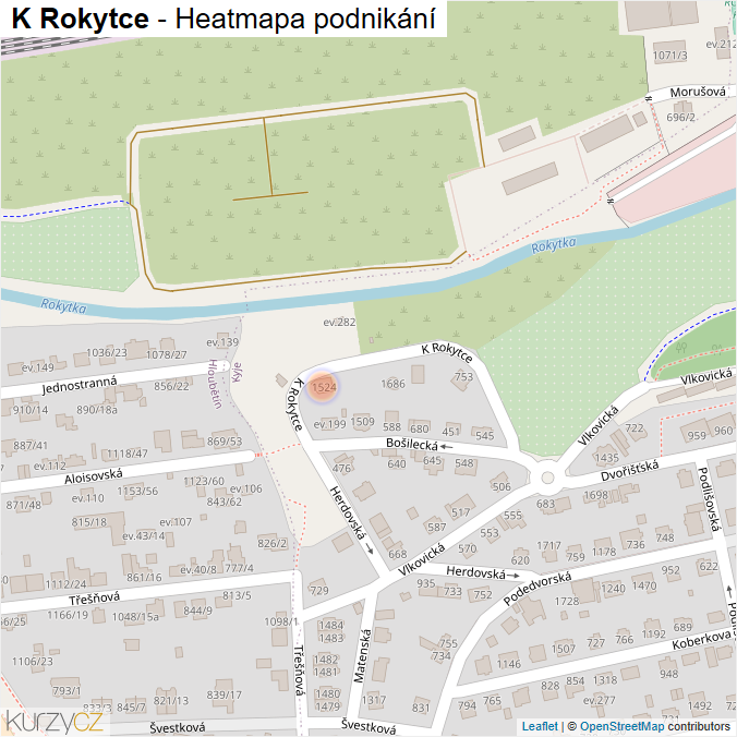 Mapa K Rokytce - Firmy v ulici.
