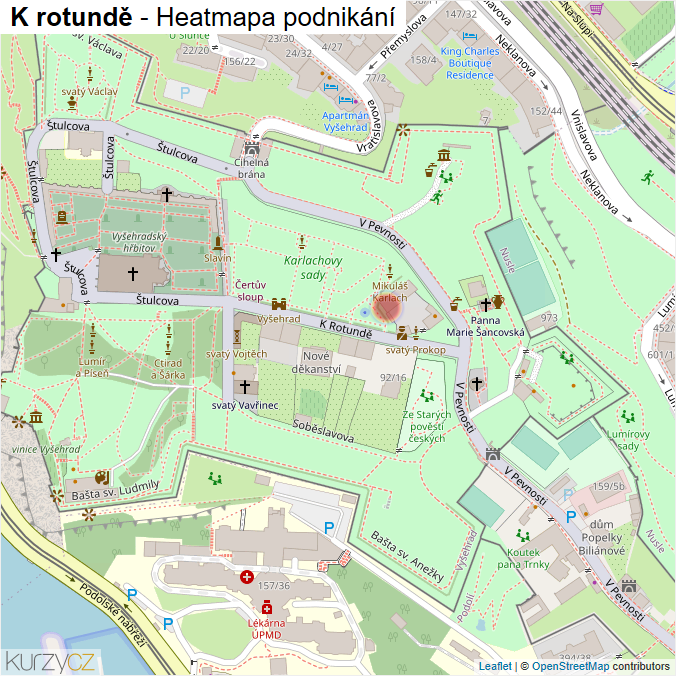 Mapa K rotundě - Firmy v ulici.