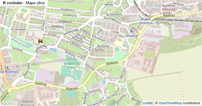 K rovinám - mapa ulice