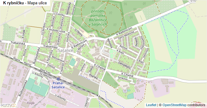 K rybníčku - mapa ulice