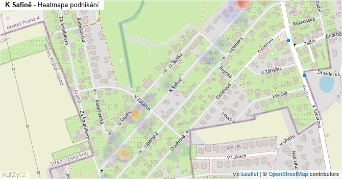 K Safině - mapa podnikání