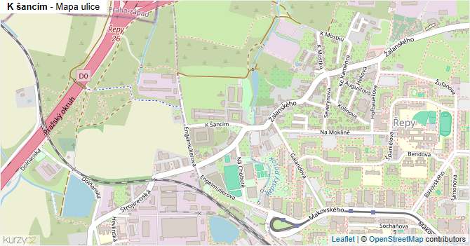 K šancím - mapa ulice
