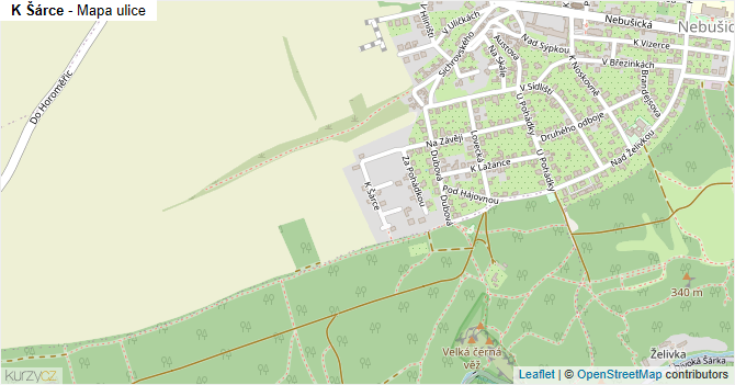 K Šárce - mapa ulice