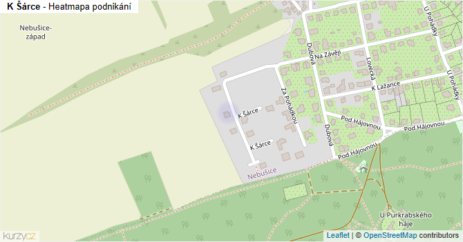 K Šárce - mapa podnikání