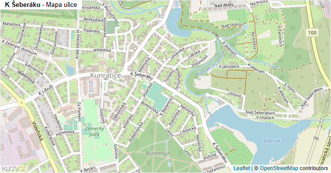 K Šeberáku - mapa ulice