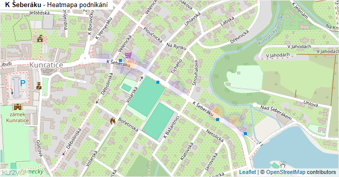 K Šeberáku - mapa podnikání