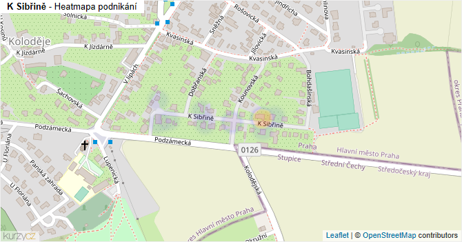 K Sibřině - mapa podnikání
