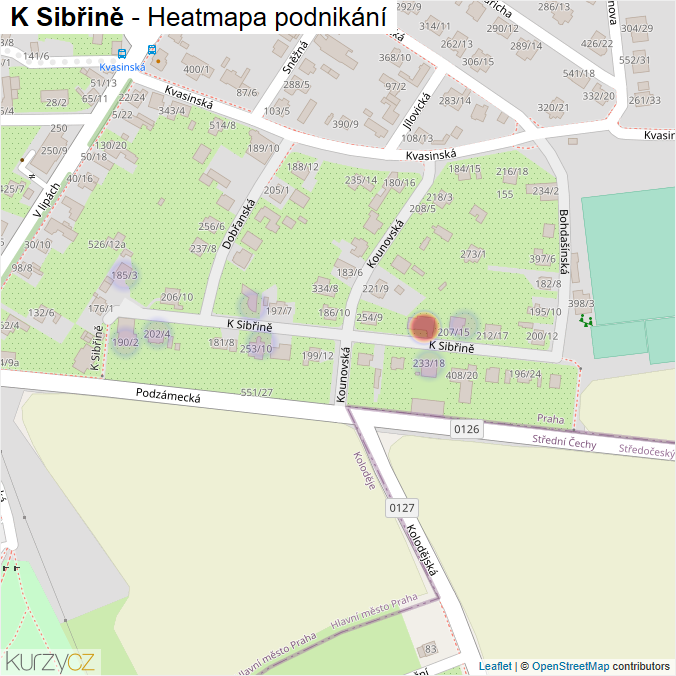Mapa K Sibřině - Firmy v ulici.