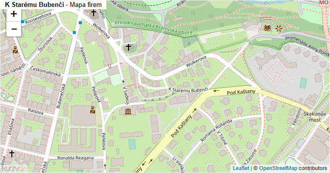 K Starému Bubenči - mapa firem