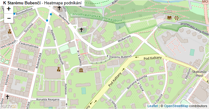 K Starému Bubenči - mapa podnikání