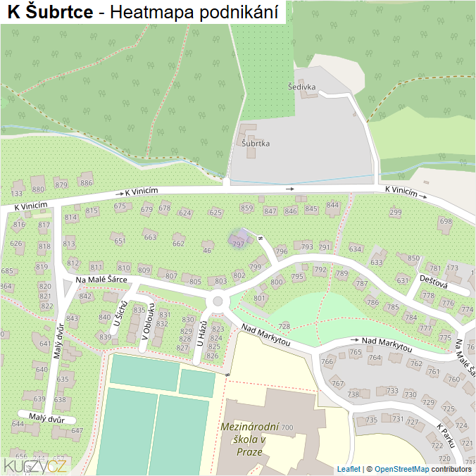 Mapa K Šubrtce - Firmy v ulici.