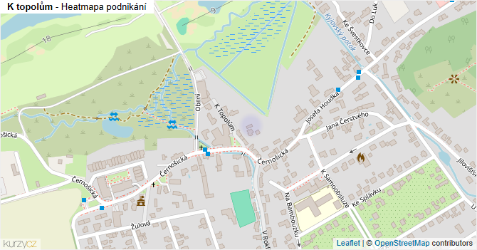 K topolům - mapa podnikání