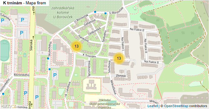 K trninám - mapa firem