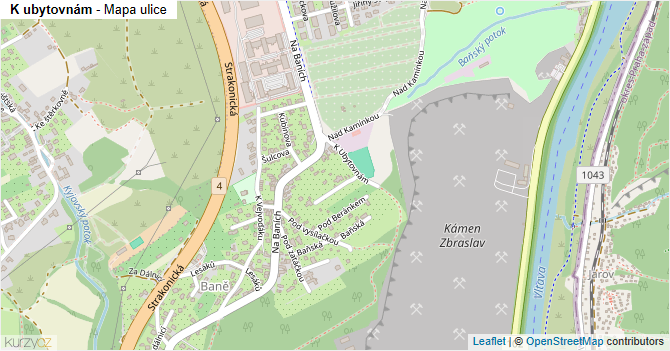 K ubytovnám - mapa ulice