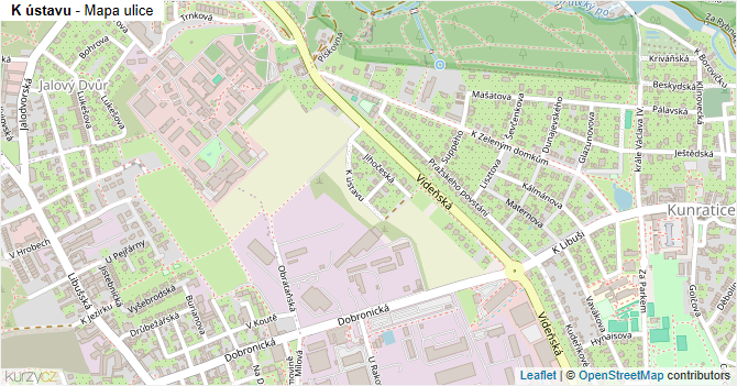 K ústavu - mapa ulice