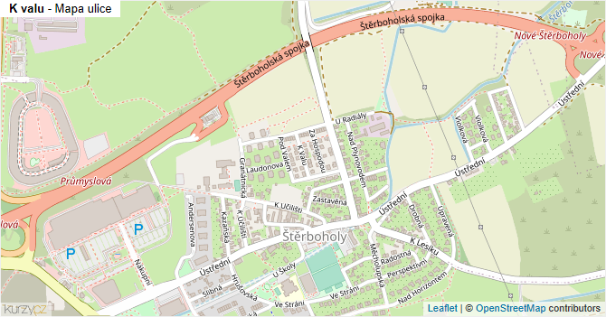 K valu - mapa ulice