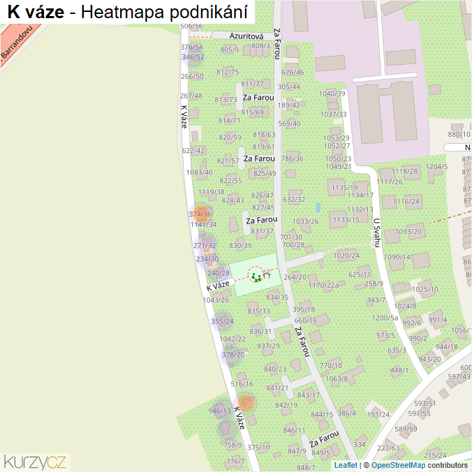 Mapa K váze - Firmy v ulici.