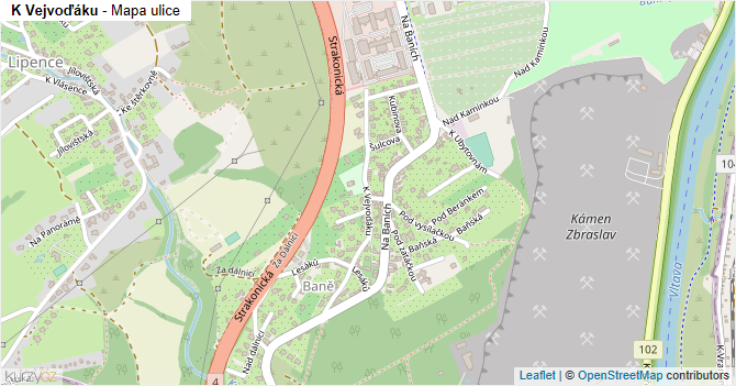 K Vejvoďáku - mapa ulice