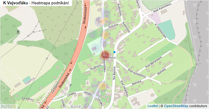 K Vejvoďáku - mapa podnikání