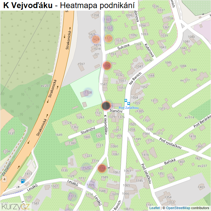 Mapa K Vejvoďáku - Firmy v ulici.