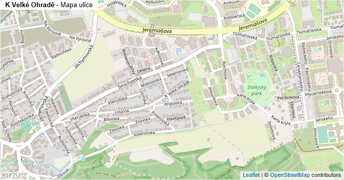 K Velké Ohradě - mapa ulice