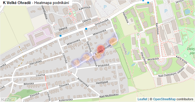 K Velké Ohradě - mapa podnikání