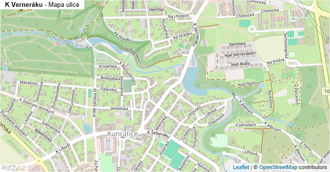 K Verneráku - mapa ulice