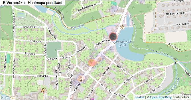 K Verneráku - mapa podnikání