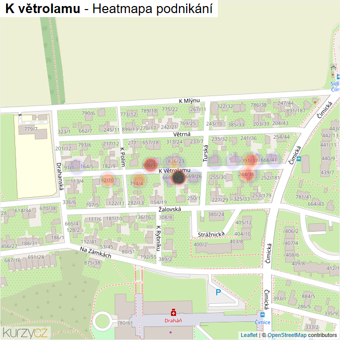 Mapa K větrolamu - Firmy v ulici.