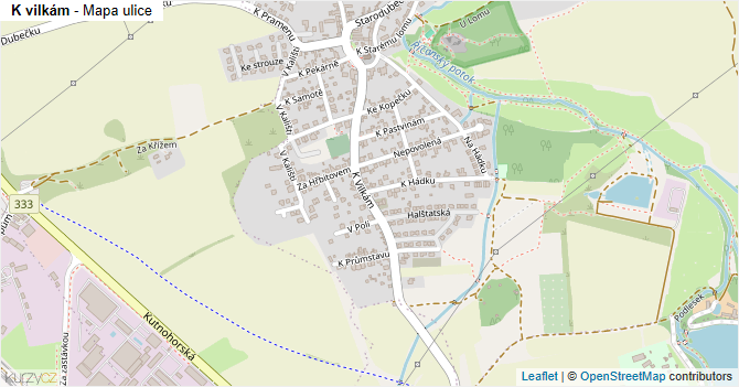K vilkám - mapa ulice