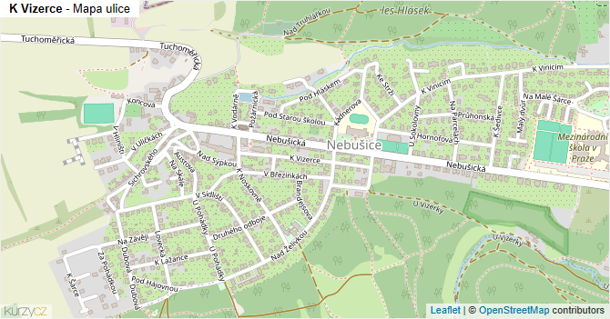 K Vizerce - mapa ulice